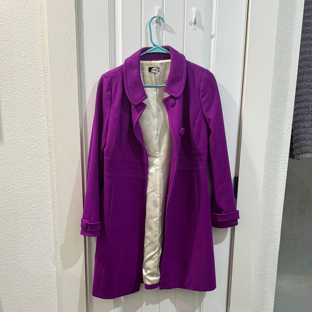 J. Crew Factory Vibrant Purple Trench Coat